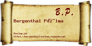 Bergenthal Pálma névjegykártya